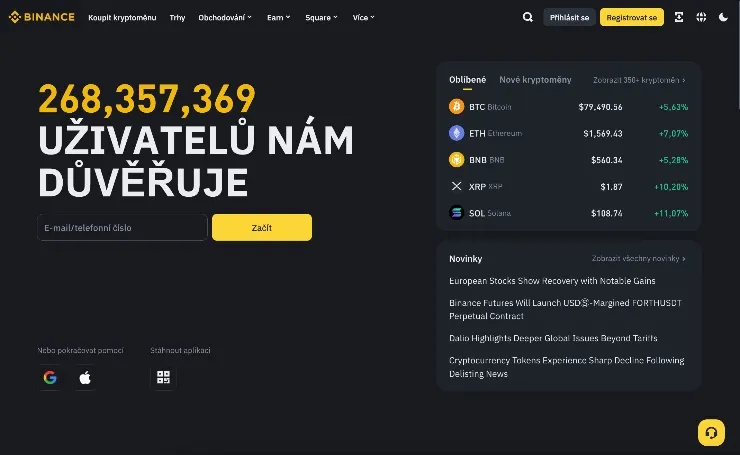 Binace najlepešie krypto burzy