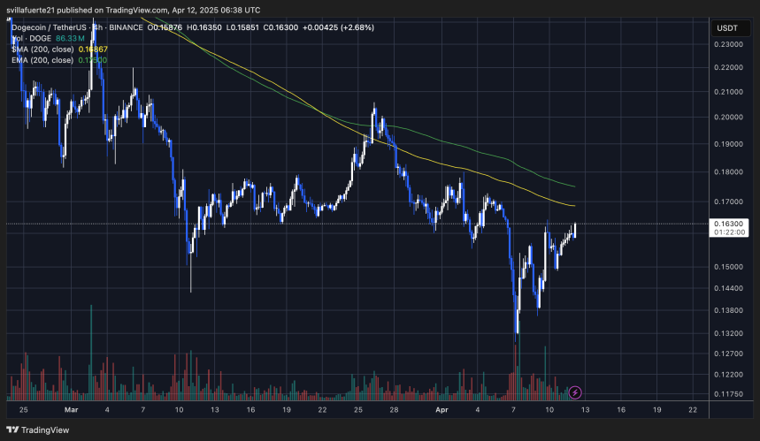 DOGE probando resistencia crítica | Fuente: gráfico DOGEUSDT en TraidngView