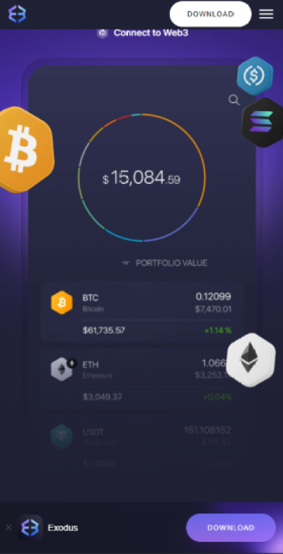 Exodus 260+ kriptó egy helyen