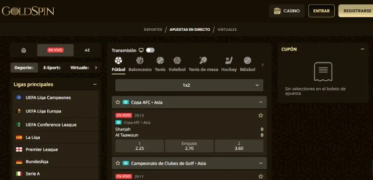 Goldspin es uno de los sitios en español donde encontrar las apuestas más rentables en 2025.