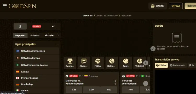 Goldspin casa de apuestas sin registro