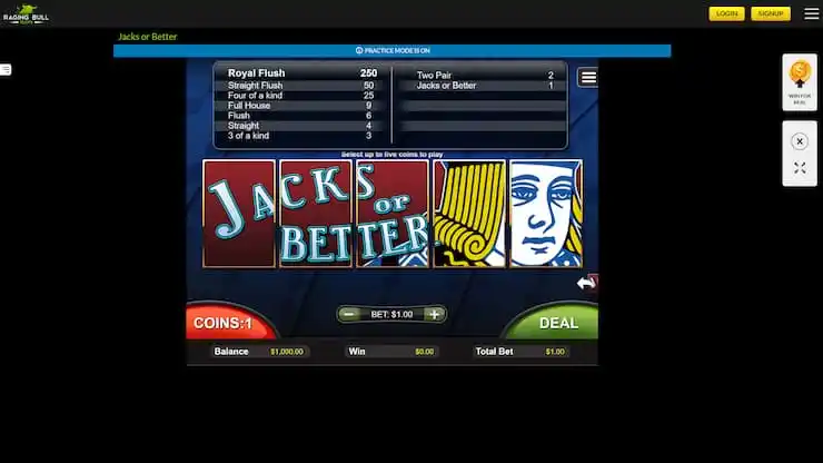 Jacks or Better Video Poker