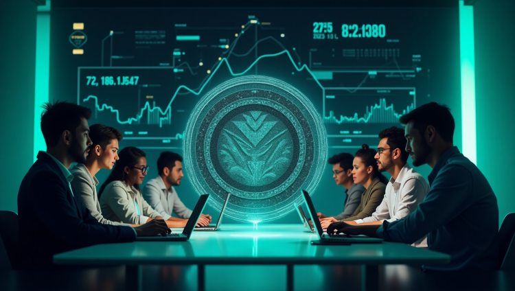 Imagem de pessoas discutindo pré-venda de criptomoedas