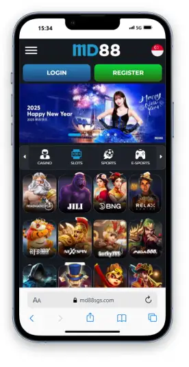 The MD88 Singapore homepage on mobile.