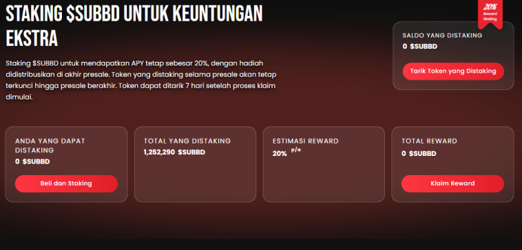 Staking SUBBD - Cara beli SUBBD