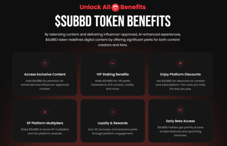 SUBBD Token Benefits