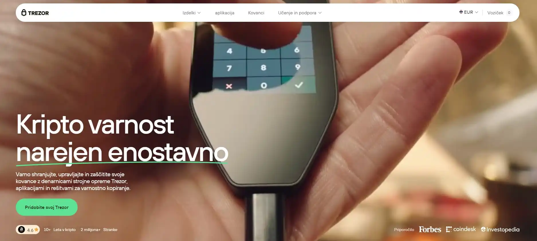 trezor bitcoin denarnica 