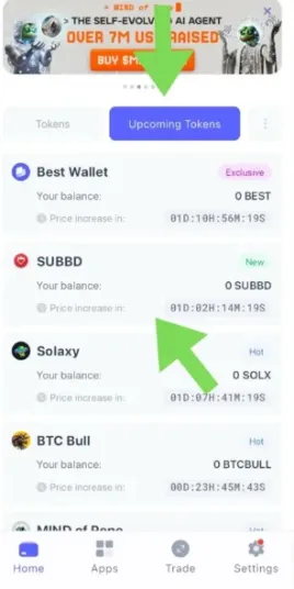 upcoming tokens subbd