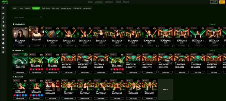 wild casino live games
