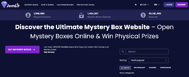 JemLit homepage shein mystery box 