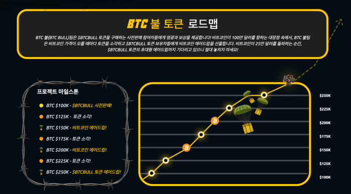 BTC 불 토큰 프리세일 로드맵