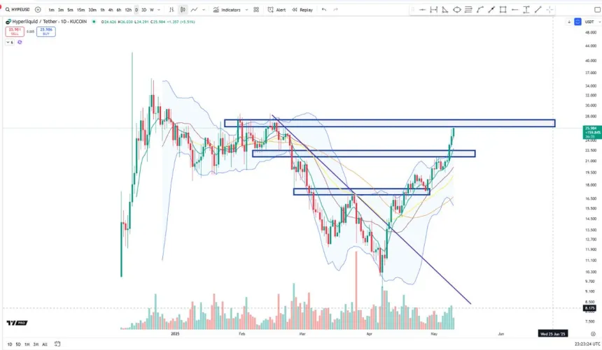 HYPE testing critical price level | Source: Big Cheds on X