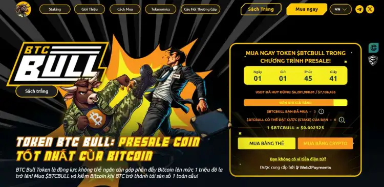 BTC Bull ($BTCBULL) – Meme coin Bitcoin đầu tiên có airdrop $BTC