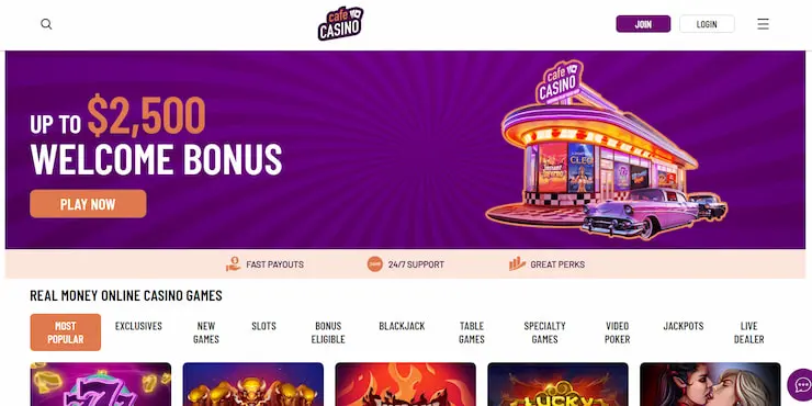 Cafe Casino Home Page