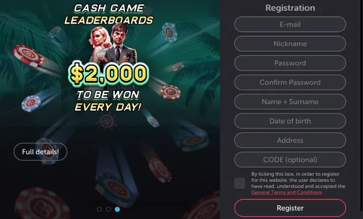coinpoker register page