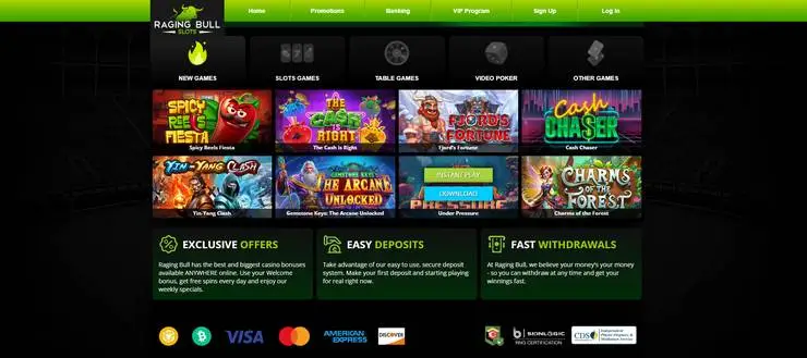 raging bull casino new online slots