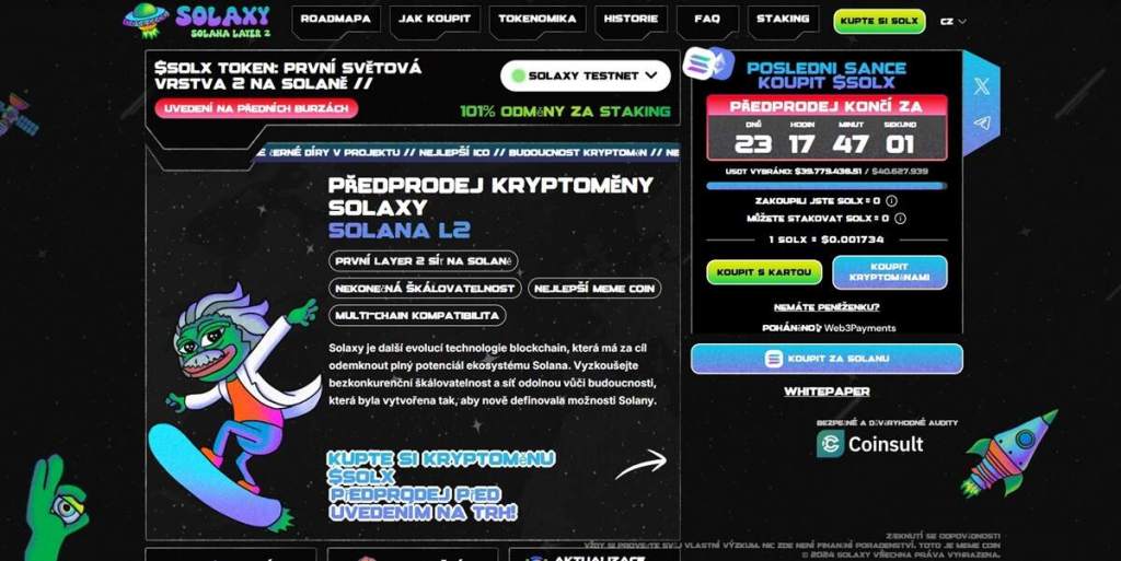 Solaxy – rychle rostoucí předprodej