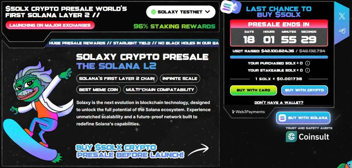 Solaxy ($SOLX) - homepage kriptovalute