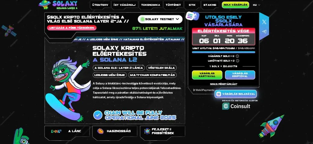 A Dogecoin-bálnák a Solaxy-ra (SOLX)