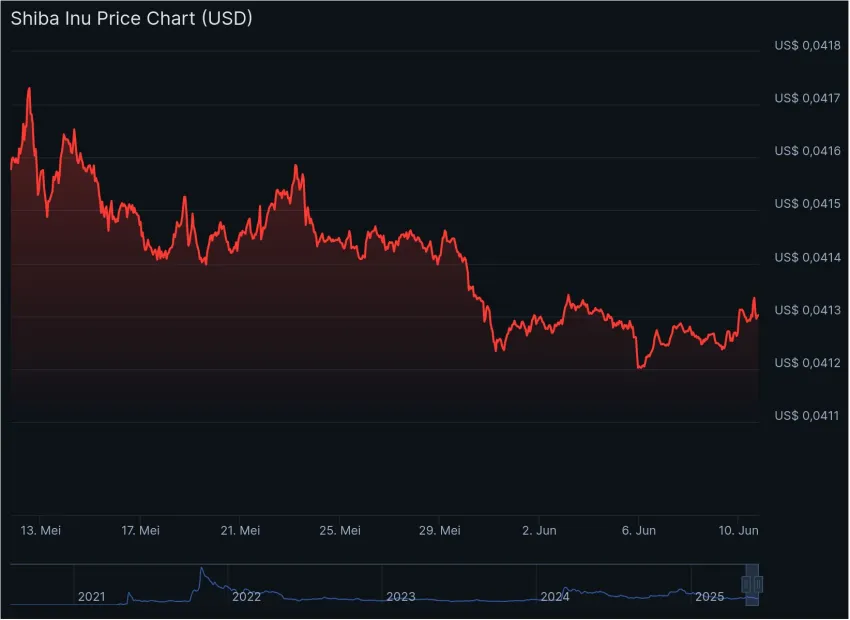 Shib Inu koers - Bron: CoinGecko