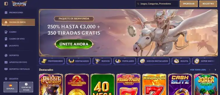 Divaspin está entre los casinos alternativos a bet365 más recomendados