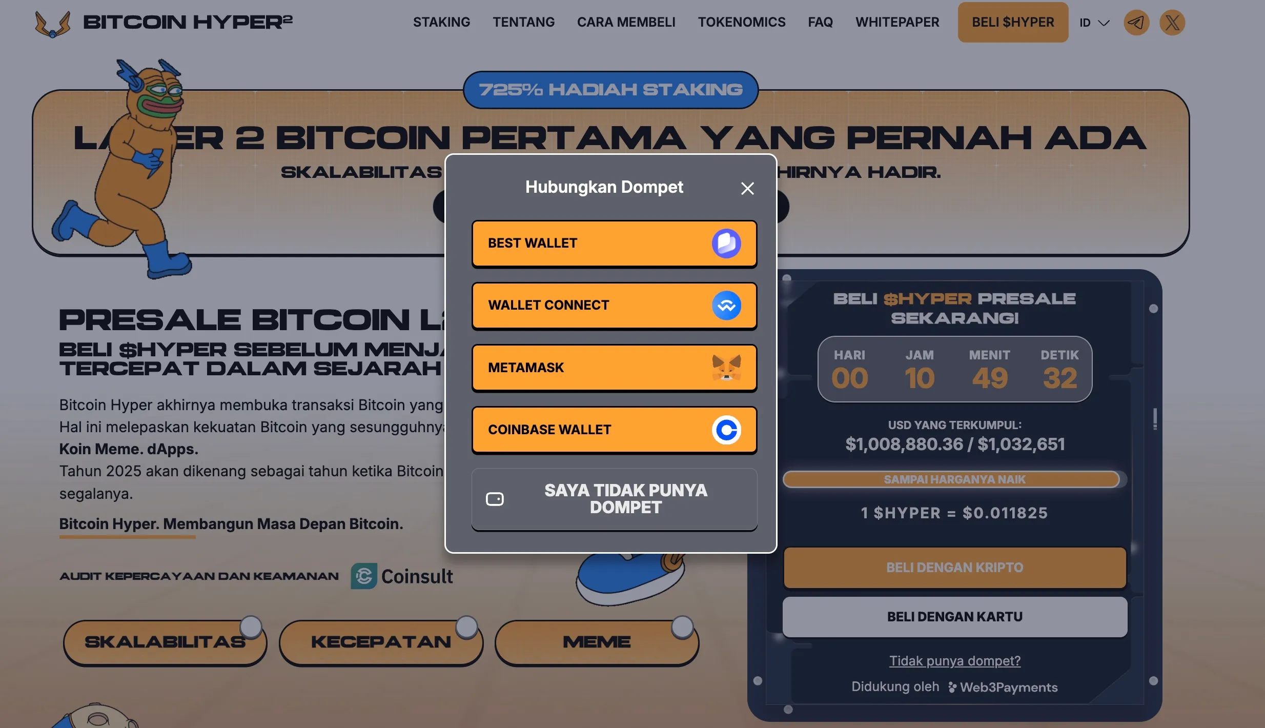 Cara beli Bitcoin Hyper - hubungkan Best wallet