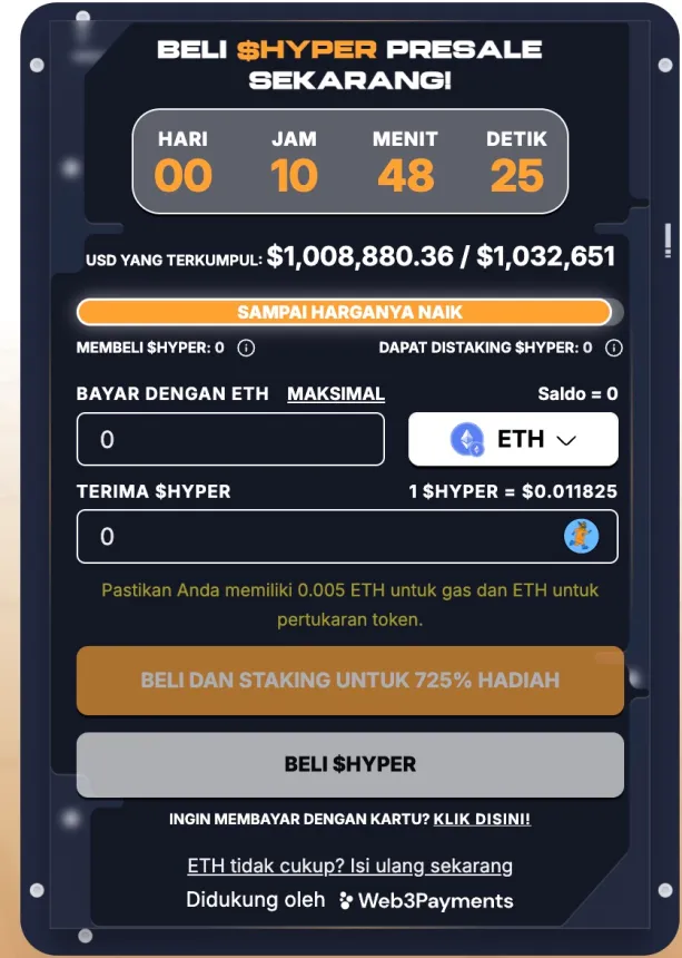 Cara beli Bitcoin Hyper - beli $HYPER