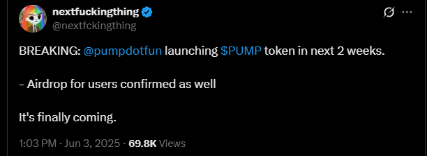 $PUMP en dos semanas