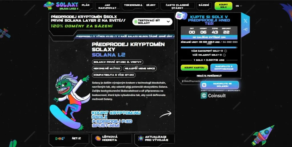 Solaxy (SOLX) – Další skvělá volba a první Layer-2 řešení pro Web3 na Solaně