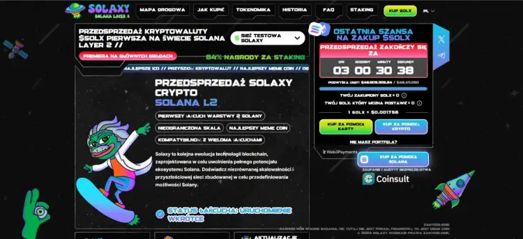 Altcoin Solaxy ($SOLX) — Pierwszy blockchain Layer-2 dla Solany z ogromnym potencjałem