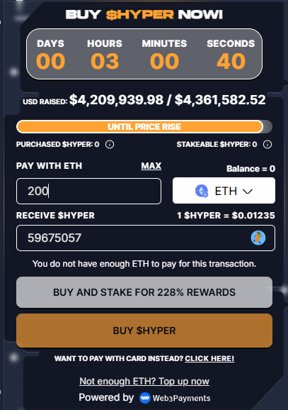 Buy HYPER Coins