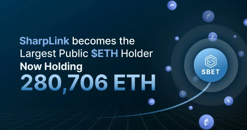 Sharplink becomes the Largest Public ETH holder | Source: Sharplink Gaming 