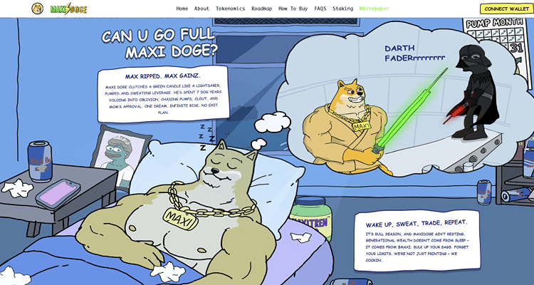 2. Maxi Doge ($MAXI) – memecoin su ambicija pranokti Dogecoin ir Shiba Inu