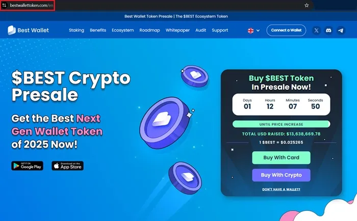 Best Wallet’s official presale website.