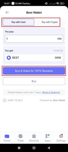 Purchase $BEST through Best Wallet.