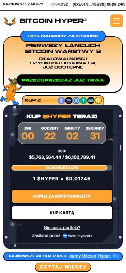 jak kupić Bitcoin Hyper kurs BTC USD cena