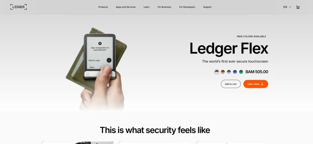 2. Ledger Flex – Çox Token Dəstəyi və Web3 Əlaqəsi