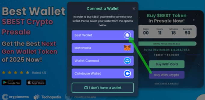 Best Wallet Token - apmeklē oficiālo $BEST iepriekšpārdošanas vietni