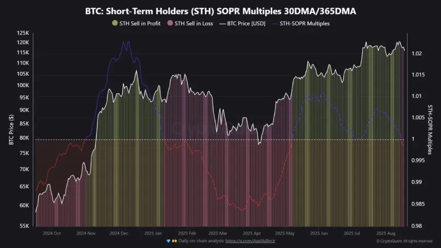 Bitcoin Short-Term Holders SOPR Multiples | Source: CryptoQuant