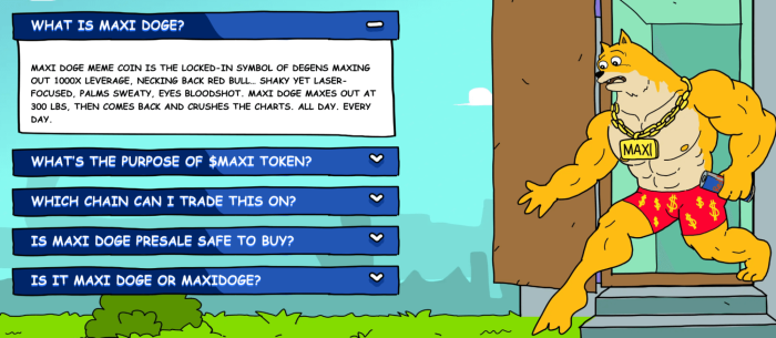 Maxi Doge’s FAQ section.