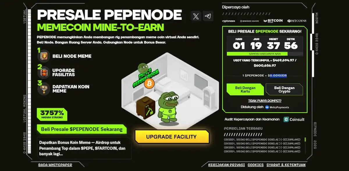 PEPENODE – Koin yang akan Listing di Binance dengan Model Mine-to-Earn
