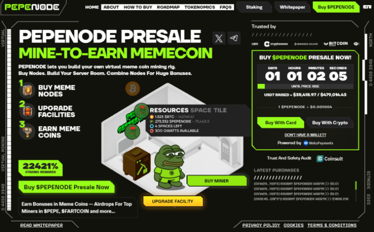 PEPENODE - Interaktīva mēmu monētu iepriekšpārdošana ar augstām staking atlīdzībām