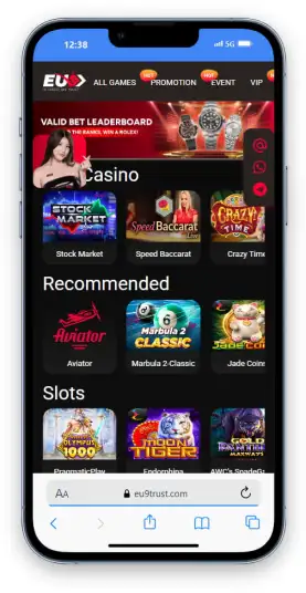 The EU9 Singaporean homepage on mobile.