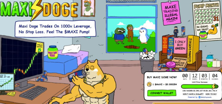 Maxi Doge - Apsteidz Trampa ģimeni, iegādājoties mēmu monētu, kas iet “all-in”