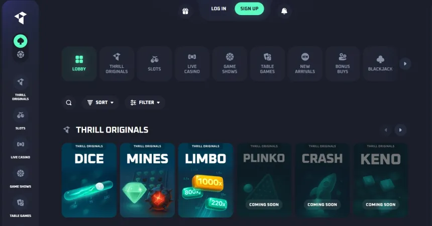 Thrill cassino de criptomoedas