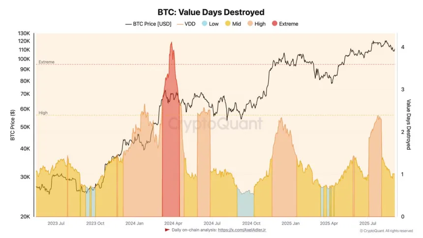 Bitcoin Value Days Destroyed | Source: Darkfost