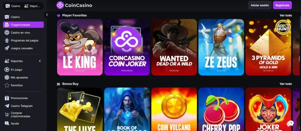 CoinCasino es el mejor casino con juegos de Pragmatic Play