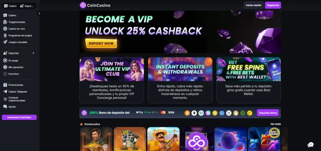 Coincasino es la mejor opción para apuestas con criptomonedas y juegos de Blackjack