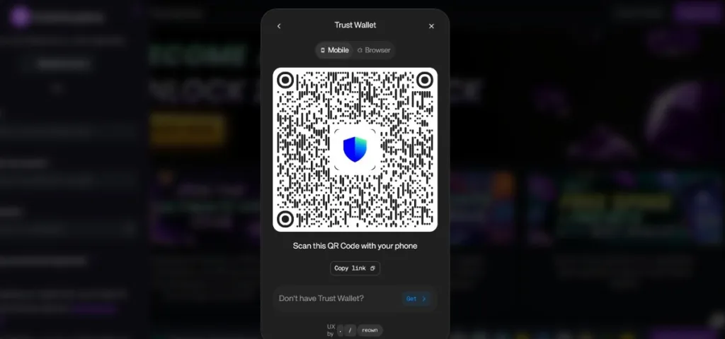 CoinCasino admite el registro directo con Trust Wallet