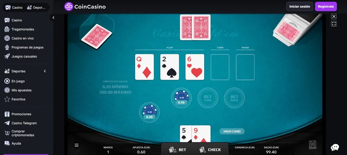 CoinCasino está muy bien valorado por los usuarios que juegan al póker con cryptos